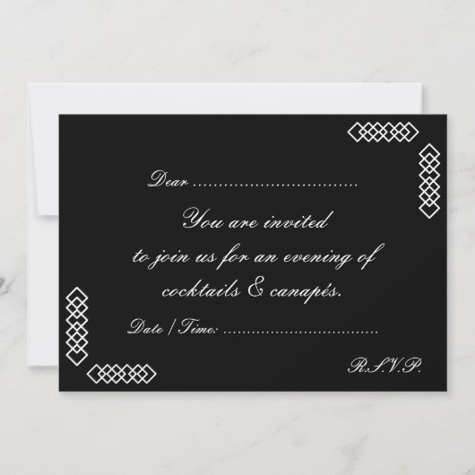 COCKTAILS EN CANAPES INVITE KAART (Voorkant)