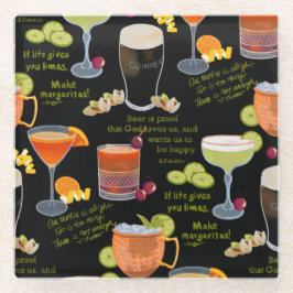 Cocktails en contemplatie glazen onderzetter