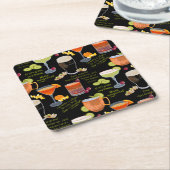 Cocktails en contemplatie kartonnen onderzetters (Schuin)