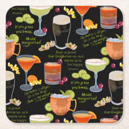 Cocktails en contemplatie kartonnen onderzetters