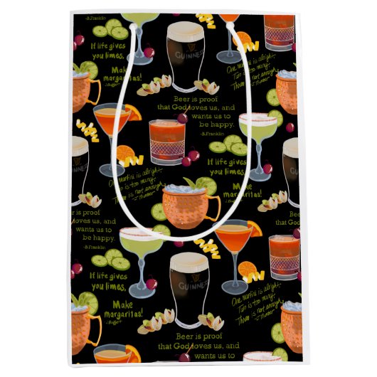 Cocktails en contemplatie medium cadeauzakje (Voorkant)