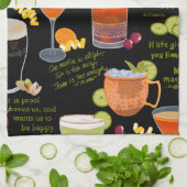 Cocktails en contemplatie theedoek (Gevouwen)