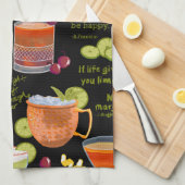 Cocktails en contemplatie theedoek (Quarter Fold)