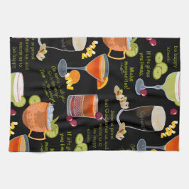 Cocktails en contemplatie theedoek