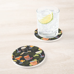 Cocktails en contemplatie zandsteen onderzetter