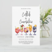 Cocktails en Conversatie Feest Kaart (Staand voorkant)