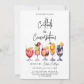 Cocktails en conversatiefeest kaart (Voorkant)