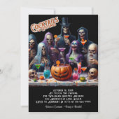 Cocktails en Costumes Halloween Party Kaart (Voorkant)