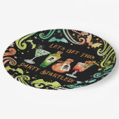 Cocktails en Costumes Halloween Party Papieren Bordje (Gekanteld)