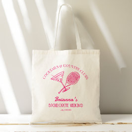 Cocktails en country clubs tennis Bachelorette Tote Bag