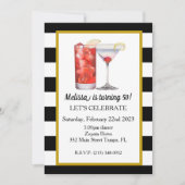 Cocktails en Dinner Verjaardag Kaart (Voorkant)