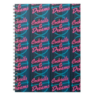 Cocktails en dromen Neon Sign Pattern Notitieboek