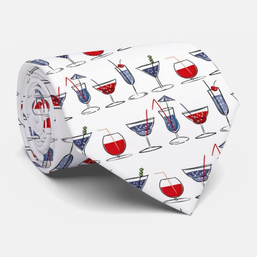 Cocktails en gemengde drinken stropdas (Opgerold)