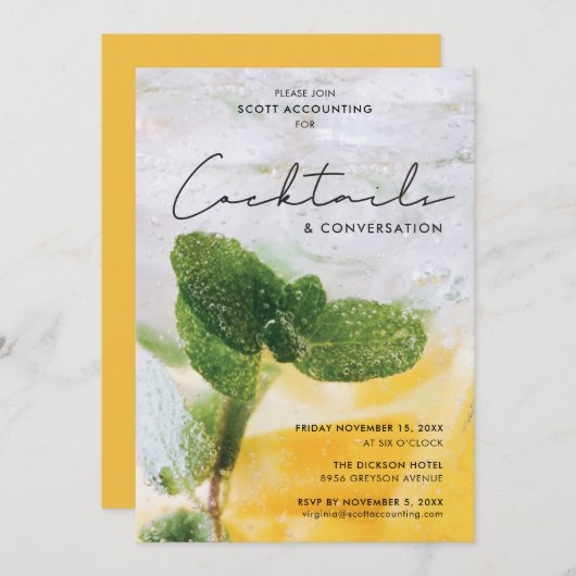 Cocktails en gesprek kaart (Voorkant / Achterkant)