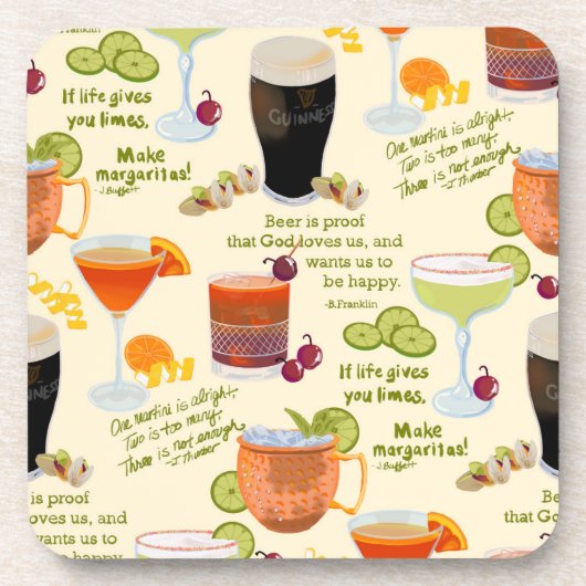 Cocktails en gesprekken bier onderzetter (Voorkant)