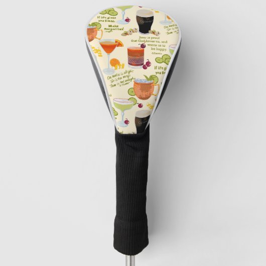 Cocktails en gesprekken golfheadcover (Voorkant)