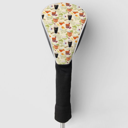 Cocktails en gesprekken golfheadcover (Voorkant)