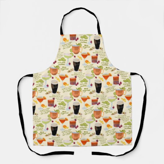 Cocktails en gesprekken schort (Voorkant)