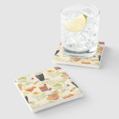 Cocktails en gesprekken stenen onderzetter (Zijkant)