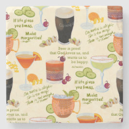 Cocktails en gesprekken stenen onderzetter