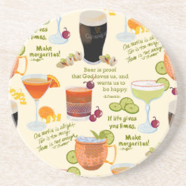 Cocktails en gesprekken zandsteen onderzetter