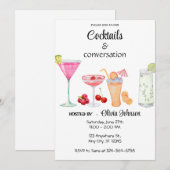 Cocktails en Gespreksfeestje Kaart (Voorkant / Achterkant)