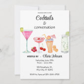 Cocktails en Gesprekspartij Kaart (Voorkant)