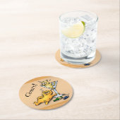 Cocktails en Kittens Cheers - Aangepaste Onderzett Ronde Kartonnen Onderzetter (Insitu)