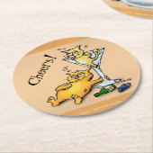 Cocktails en Kittens Cheers - Aangepaste Onderzett Ronde Kartonnen Onderzetter (Gebogen)