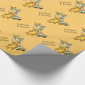 Cocktails en Kittens Funny Gold Wrapping Paper Cadeaupapier (Hoek)