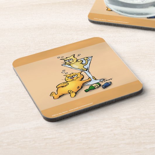 Cocktails en Kittens Gold Funny-Onderzetters Onderzetter (Linkerzijde)