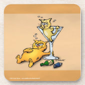 Cocktails en Kittens Gold Funny-Onderzetters Onderzetter (Voorkant)
