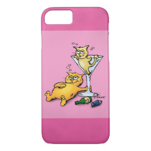 Cocktails en Kittens Roze Cartoon Case-Mate iPhone Case