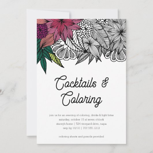 Cocktails en kleurpartij kaart (Voorkant)