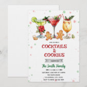 Cocktails en koekjes kerst uitnodiging (Voorkant / Achterkant)