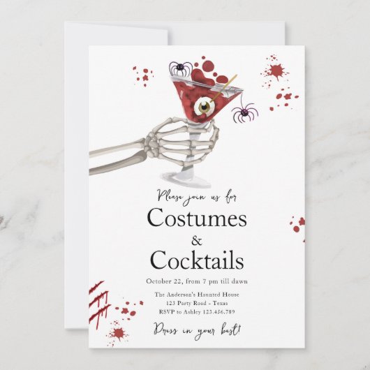 Cocktails en kostuums Boos Booze Volwassen Hallowe Kaart (Voorkant)