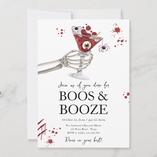 Cocktails en kostuums Boos Booze Volwassen Hallowe Kaart (Voorkant)