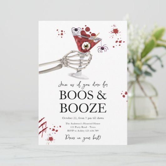 Cocktails en kostuums Boos Booze Volwassen Hallowe Kaart (Staand voorkant)