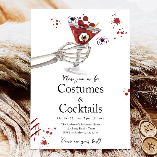 Cocktails en kostuums Boos Booze Volwassen Hallowe Kaart