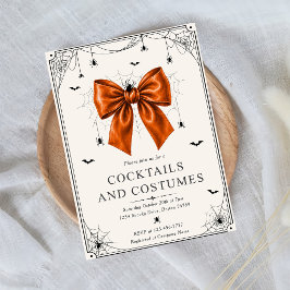 Cocktails en kostuums Halloween oranje strik Kaart