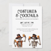 Cocktails en kostuums Halloween Party Kaart (Voorkant)
