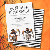 Cocktails en kostuums Halloween Party Kaart