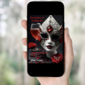 Cocktails en kostuums Venetiaans masker Halloween Kaart