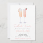 Cocktails en Lingerie Bachelorette Wedding Shower Kaart (Voorkant)