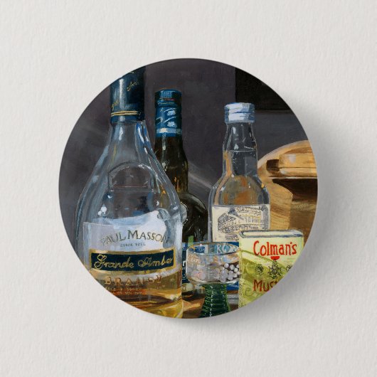 Cocktails en mosterd ronde button 5,7 cm (Voorkant)