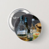Cocktails en mosterd ronde button 5,7 cm (Voorkant /achterkant)