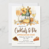 Cocktails en Pie Appreciation Uitnodiging (Voorkant)