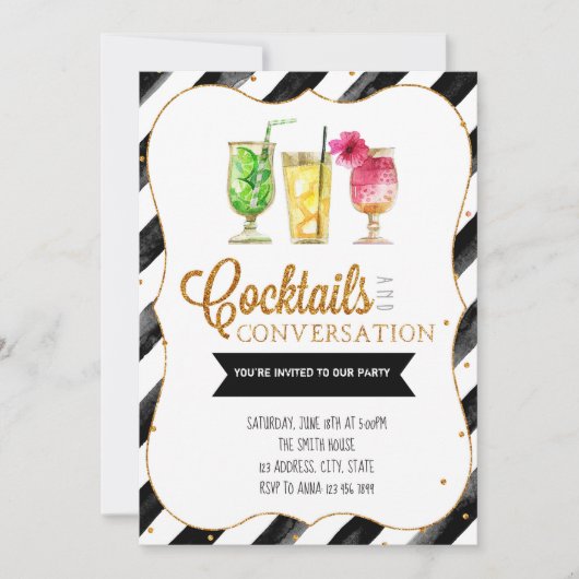 Cocktails en uitnodiging tot gesprek (Voorkant)