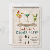 Cocktails en uitnodiging voor een diner (Voorkant)