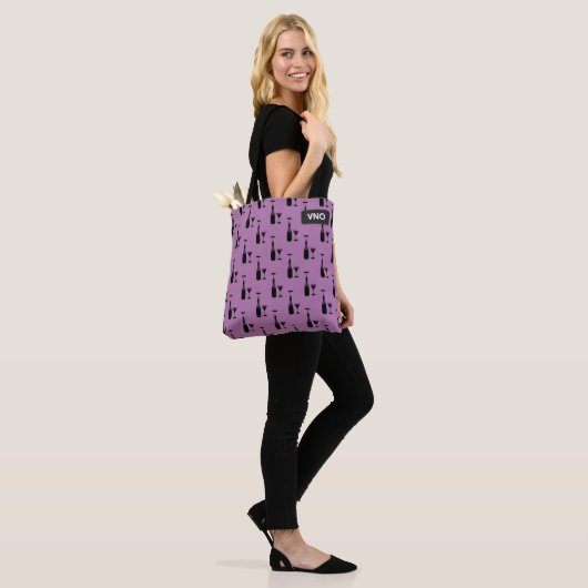Cocktails en wijn - Fancy Drinken - uw initialen Tote Bag (Op model)